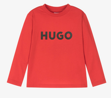 Load image into Gallery viewer, HUGO Boys Red Organic Cotton Top
