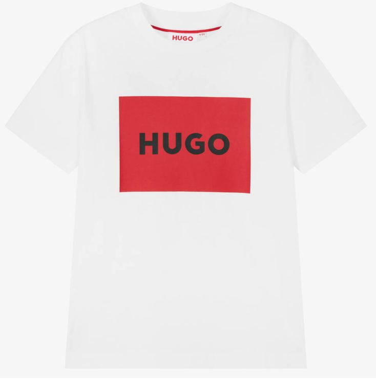 HUGO Boys White Organic Cotton T-Shirt