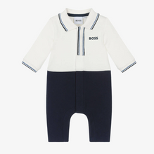 Load image into Gallery viewer, HUGO BOSS Baby Boys Navy Blue Cotton Romper
