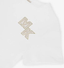 Load image into Gallery viewer, MICHAEL KORS Girls Ivory Cotton Metallic Logo T-Shirt
