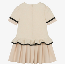 Load image into Gallery viewer, PATACHOU Girls Ivory Ribbed Knit &amp; Crêpe Jersey Dress
