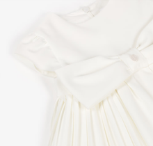Load image into Gallery viewer, PATACHOU Girls Ivory Bow Pleated Crêpe Dress
