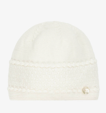 Load image into Gallery viewer, PAZ RODRIGUEZ Ivory Wool Knit Baby Hat
