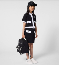 Load image into Gallery viewer, KARL LAGERFELD Girls Black Double Jersey Skirt with Contrast White Trim
