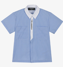 Load image into Gallery viewer, KARL LAGERFELD Boys Blue Cotton Striped Shirt
