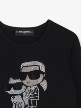 Load image into Gallery viewer, KARL LAGERFELD hinestone-embellished long-sleeve T-shirt
