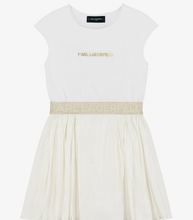 Load image into Gallery viewer, KARL LAGERFELD KIDS Girls White &amp; Ivory Voile Dress
