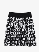 Load image into Gallery viewer, KARL LAGERFELD logo-intarsia pleated skirt
