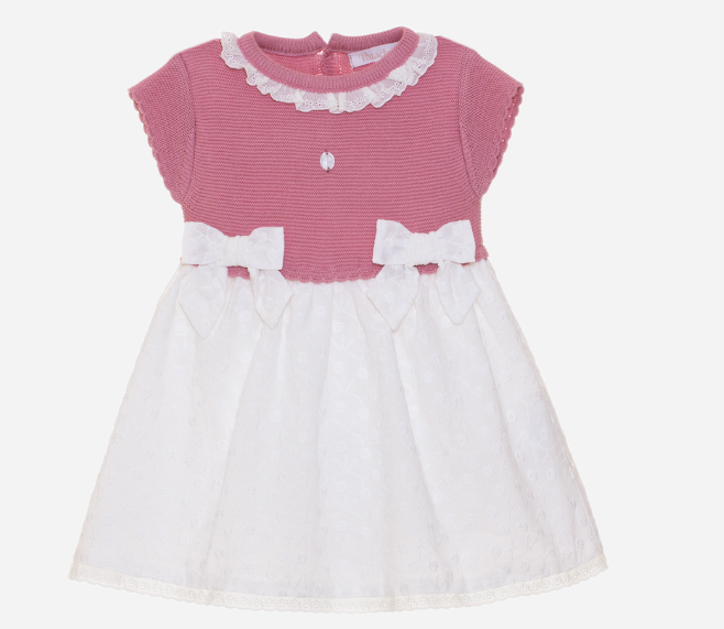PATACHOU Pink knit and voile dress