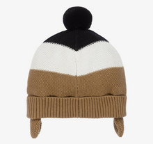 Load image into Gallery viewer, HUGO BOSS Boys Beige Striped Knit Pom-Pom Hat
