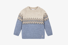Load image into Gallery viewer, PAZ RODRIGUEZ Boys Blue Fair Isle Wool Mix Sweater
