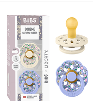Load image into Gallery viewer, Bibs x Liberty 2 Pack Colour Boheme Chloe Meadow Latex Size 1 Ivory Mix

