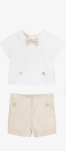 Load image into Gallery viewer, PAZ RODRIGUEZ Baby Boy Beige Cotton &amp; Linen Buster Suit Set
