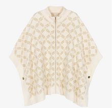 Load image into Gallery viewer, MICHAEL KORS Girls Ivory MK Empire Logo Zip-Up Cape
