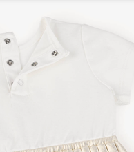 Load image into Gallery viewer, MICHAEL KORS KIDS Baby Girls Ivory &amp; Gold Pleated Dress
