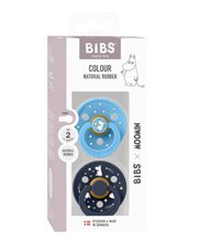 Load image into Gallery viewer, BIBS x Moomin Pacifier Colour 2 PACK Good Night Latex Size 2 Breeze Mix
