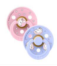 Load image into Gallery viewer, BIBS x Moomin Pacifier Colour 2 PACK Dreaming Latex Size 1 Baby Pink mix
