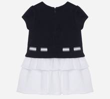 Load image into Gallery viewer, PATACHOU Navy Blue dress with embroidered skirt
