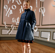 Load image into Gallery viewer, PATACHOU Elegant navy blue coat for girls
