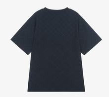 Load image into Gallery viewer, BOSS Boys Navy Blue Cotton T-Shirt with Diamond Pattern
