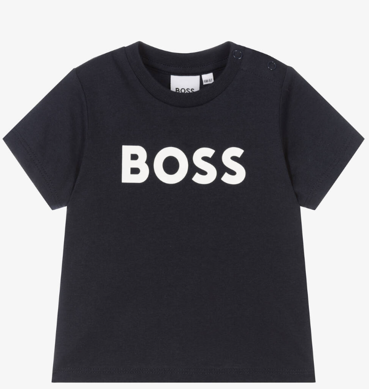 HUGO BOSS Baby Boys Navy Blue Cotton T-Shirt