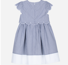 Load image into Gallery viewer, PATACHOU navy blue dress with striped print
