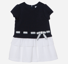 Load image into Gallery viewer, PATACHOU Navy Blue dress with embroidered skirt
