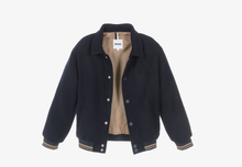 Load image into Gallery viewer, BOSS Boys Navy Blue Varsity Jacket with Crest Embroidery
