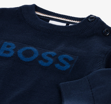 Load image into Gallery viewer, HUGO BOSS Boys Navy Blue Cotton Sweater
