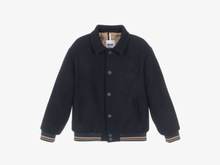 Load image into Gallery viewer, BOSS Boys Navy Blue Varsity Jacket with Crest Embroidery
