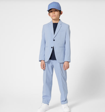 Load image into Gallery viewer, BOSS Boys Navy Blue Cotton T-Shirt with Diamond Pattern
