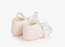 Load image into Gallery viewer, PAZ RODRIGUEZ Baby Girls Pale Pink Pre-Walker Shoes with Lace Trim
