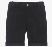 Load image into Gallery viewer, PATACHOU Boys Navy Blue Flannel Shorts
