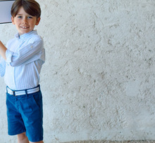 Load image into Gallery viewer, PATACHOU Elegant navy blue shorts with white belt
