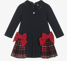 Load image into Gallery viewer, PATACHOU Girls Navy Blue Cotton Dress
