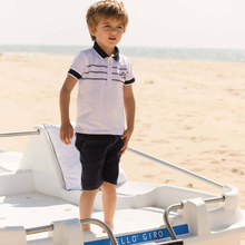 Load image into Gallery viewer, PATACHOU Boys White Nautical Cotton Polo Shirt
