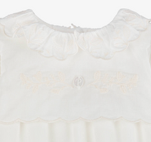 Load image into Gallery viewer, PATACHOU Girls Ivory Embroidered Velour Babygrow
