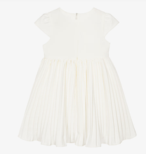 Load image into Gallery viewer, PATACHOU Girls Ivory Bow Pleated Crêpe Dress
