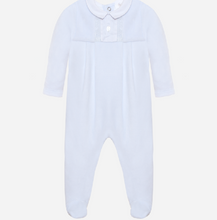 Load image into Gallery viewer, PATACHOU Light Blue velour babygrow
