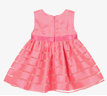 Load image into Gallery viewer, PATACHOU Girls Pink Striped Satin &amp; Organza Dress
