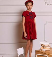 Load image into Gallery viewer, PATACHOU Girls Red Pleated Twill Dress
