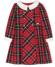 Load image into Gallery viewer, PATACHOU tartan-check double-breasted dress
