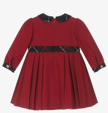 Load image into Gallery viewer, PATACHOU Girls Red &amp; Blue Tartan Trim Twill Dress
