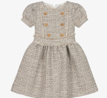 Load image into Gallery viewer, PATACHOU Girls Grey &amp; Gold Tweed Dress
