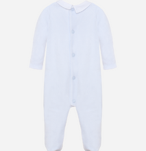 Load image into Gallery viewer, PATACHOU Light Blue velour babygrow
