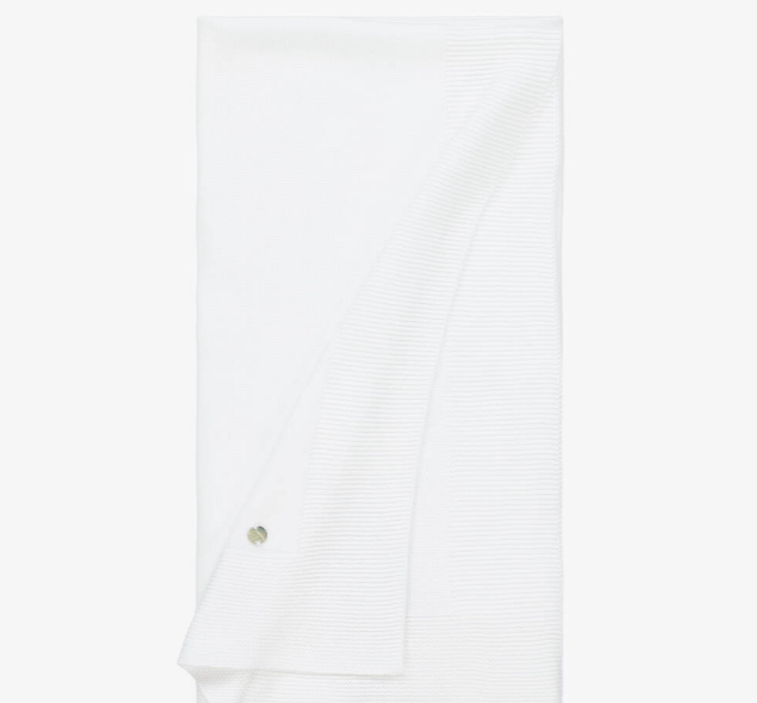 PAZ RODRIGUEZ White Organic Cotton Blanket (98cm)