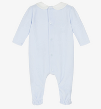 Load image into Gallery viewer, PAZ RODRIGUEZ Boys Blue Velour Babygrow
