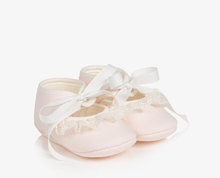 Load image into Gallery viewer, PAZ RODRIGUEZ Baby Girls Pale Pink Pre-Walker Shoes with Lace Trim
