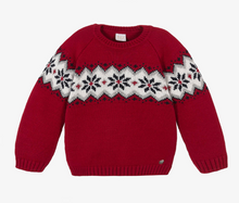 Load image into Gallery viewer, PAZ RODRIGUEZ Red Wool Fair Isle Sweater
