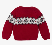 Load image into Gallery viewer, PAZ RODRIGUEZ Red Wool Fair Isle Sweater
